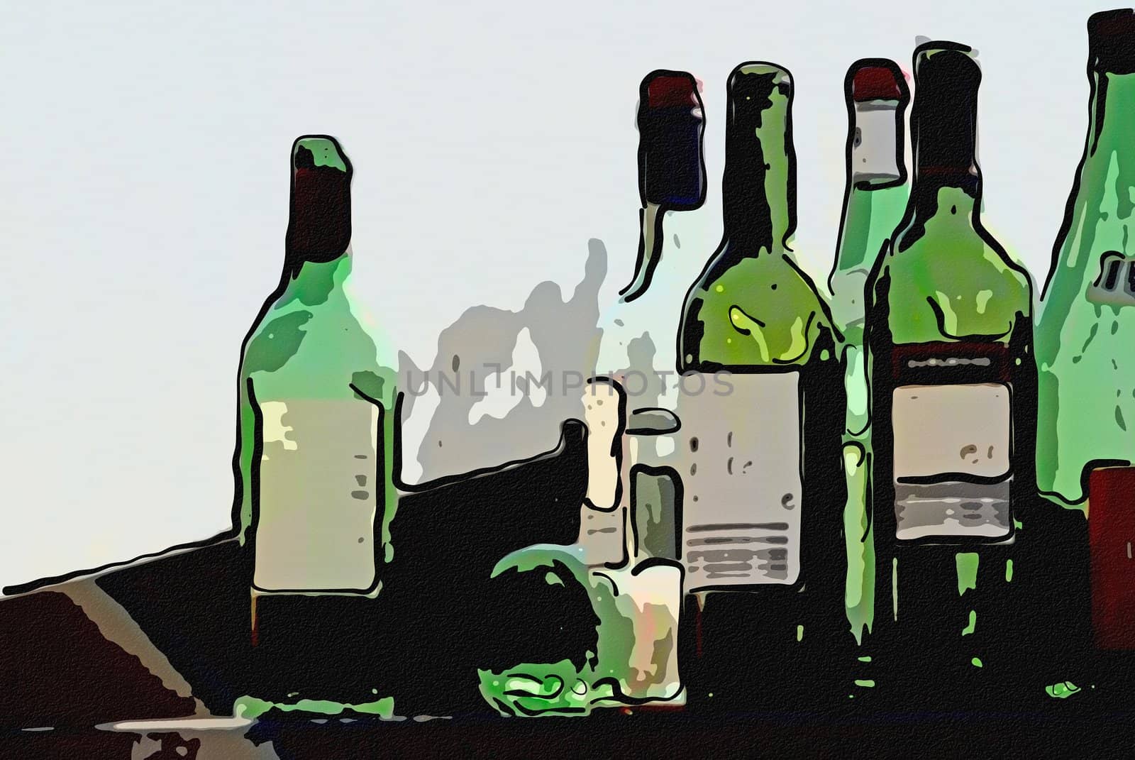 Glass bottles - illustration
