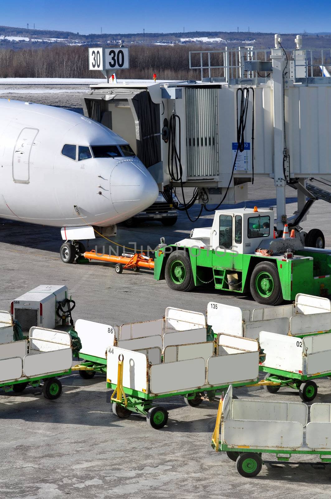 Aircraft ready for departure at international airport