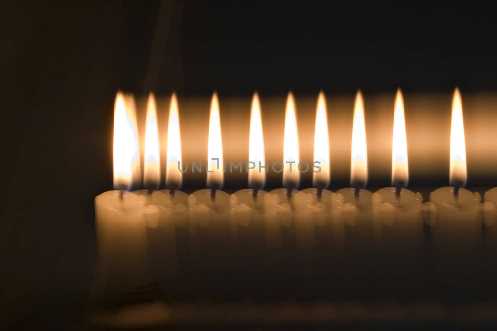 Multiple exposures of a candle flame
