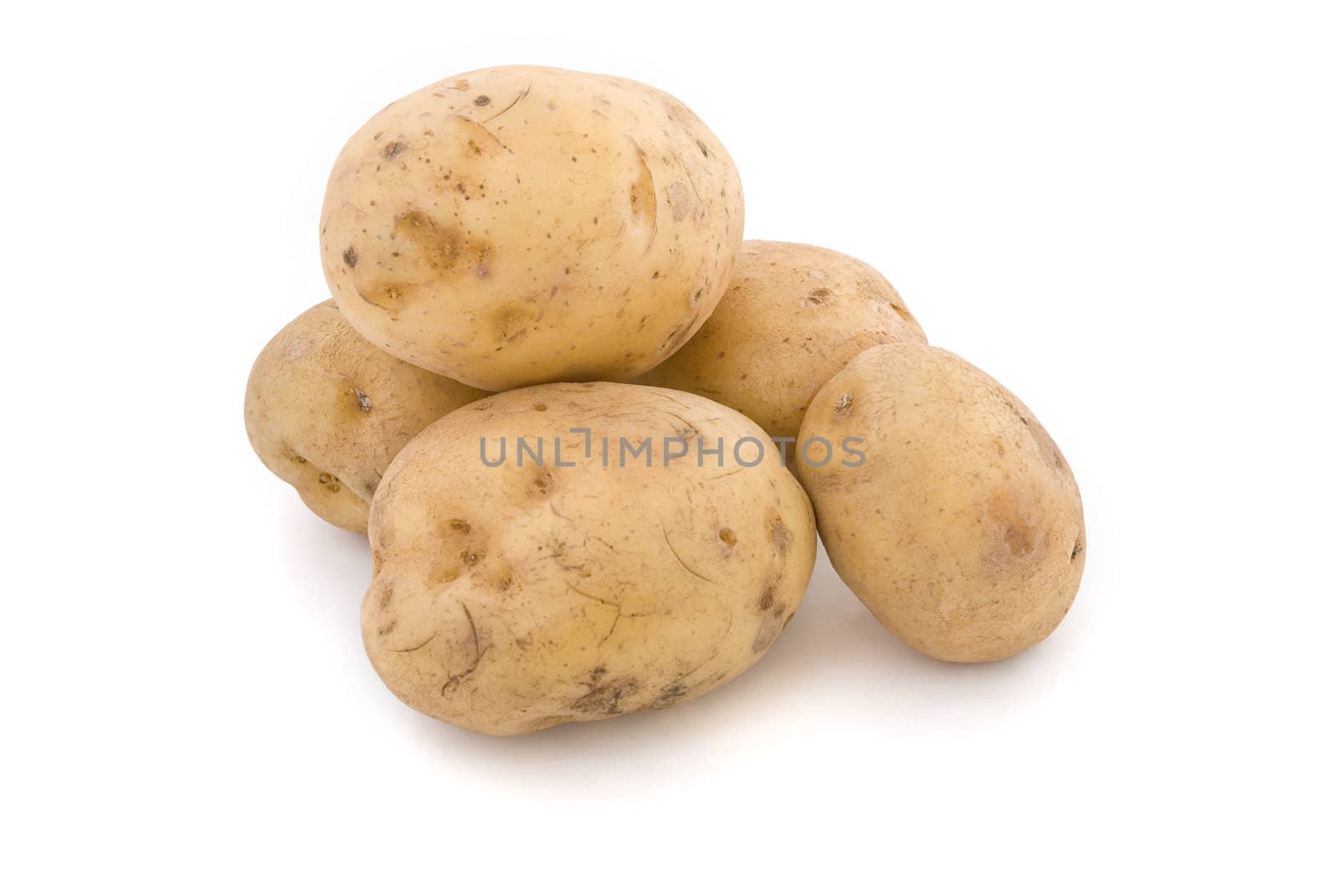Nice fresh potatoes  isolated white background