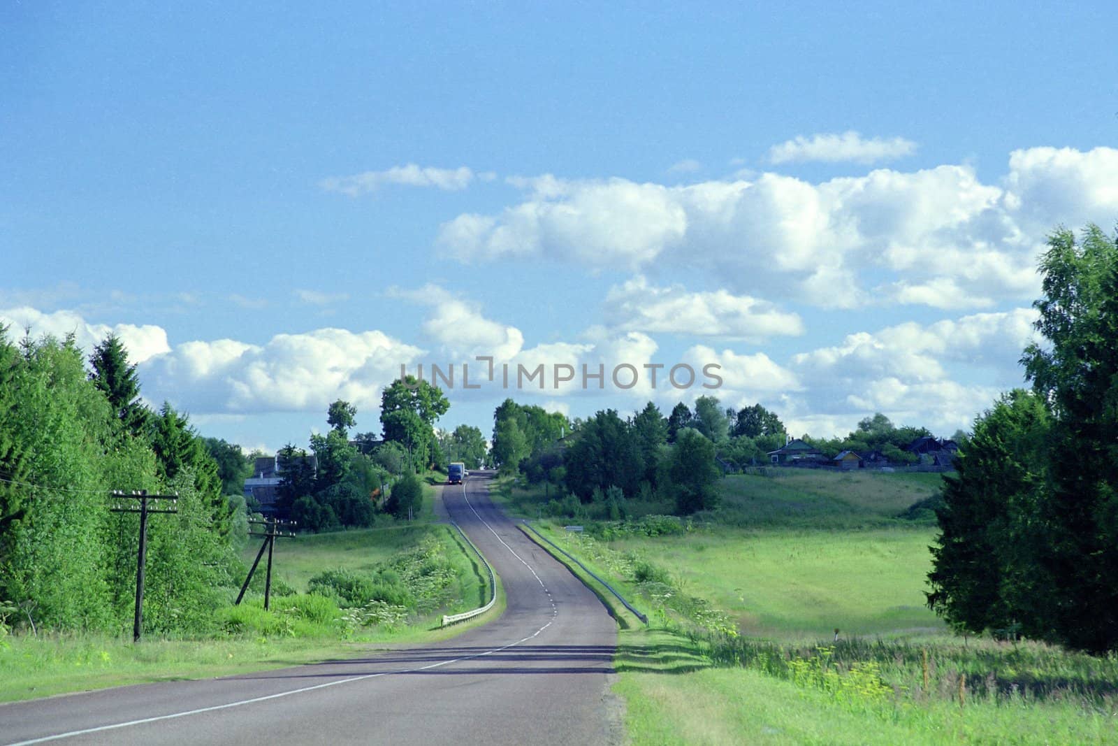 Sunny countryside road