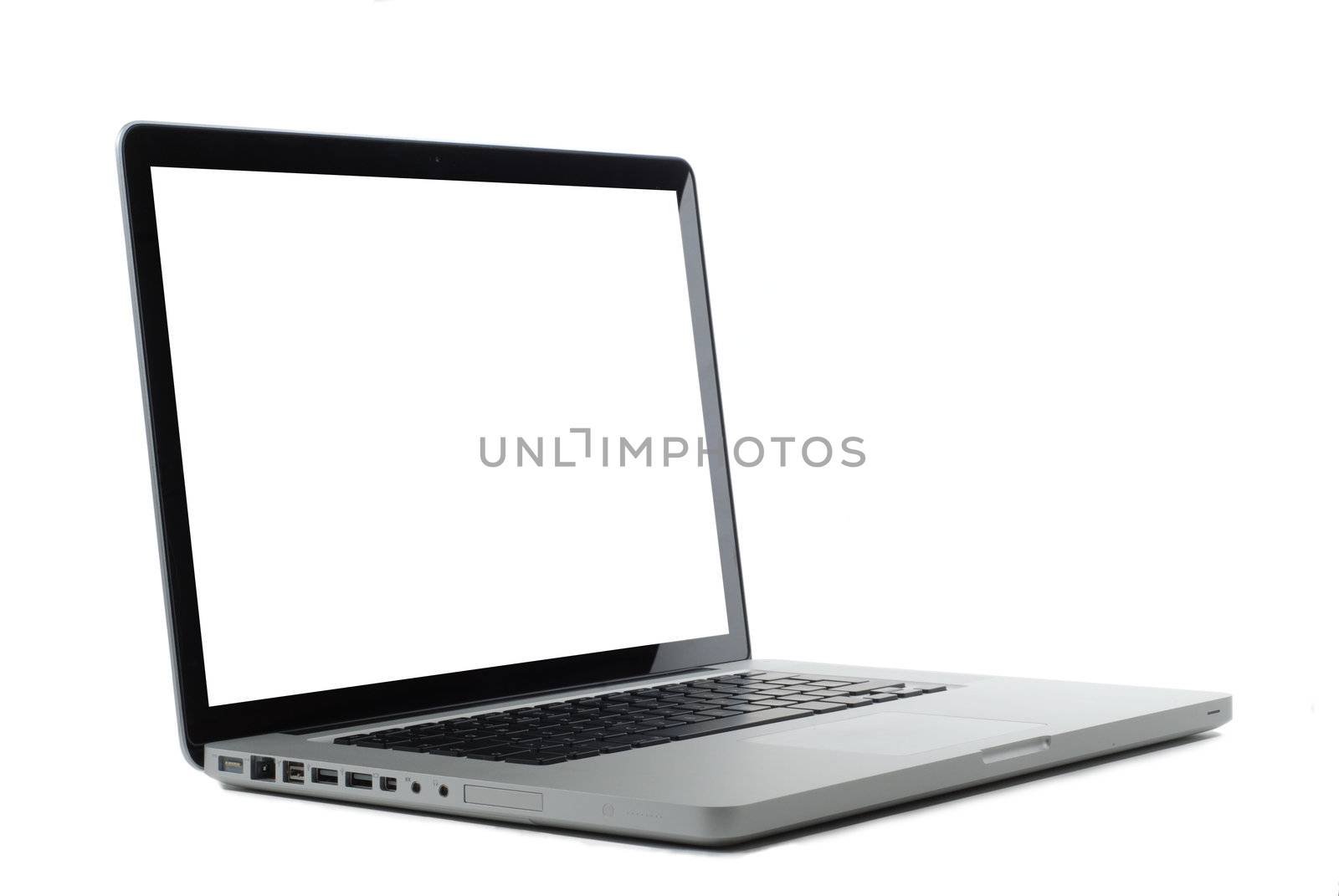Laptop isolated on white by Gjermund