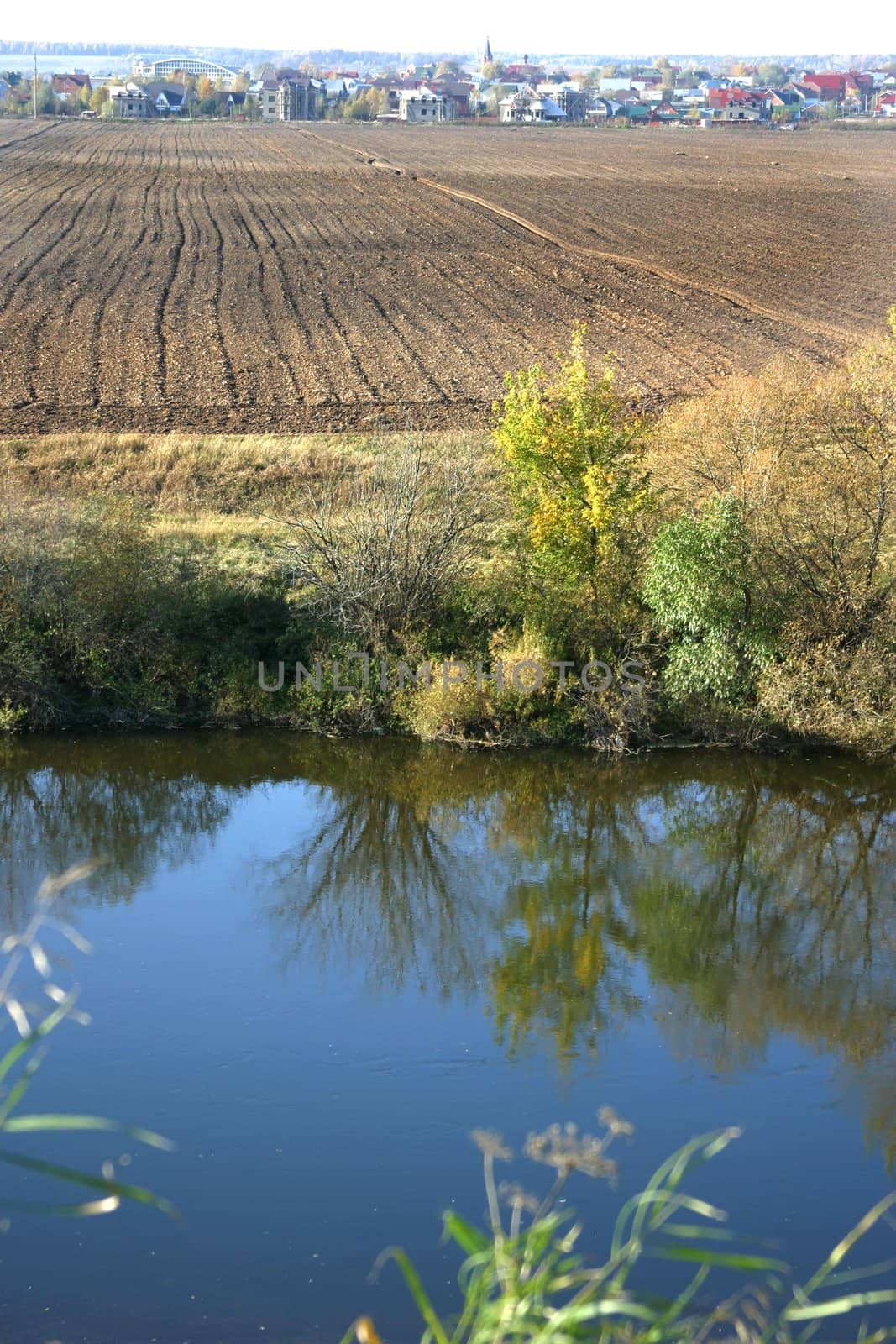 The river with reflection
