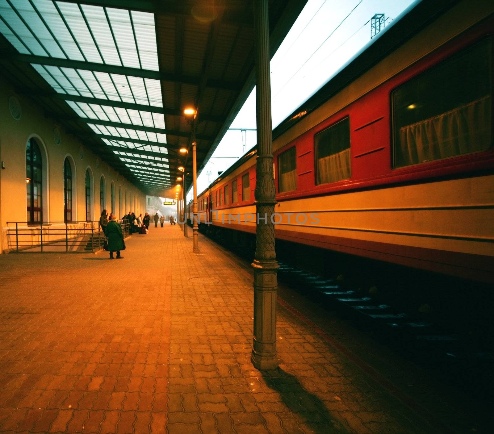 The image of station at night 