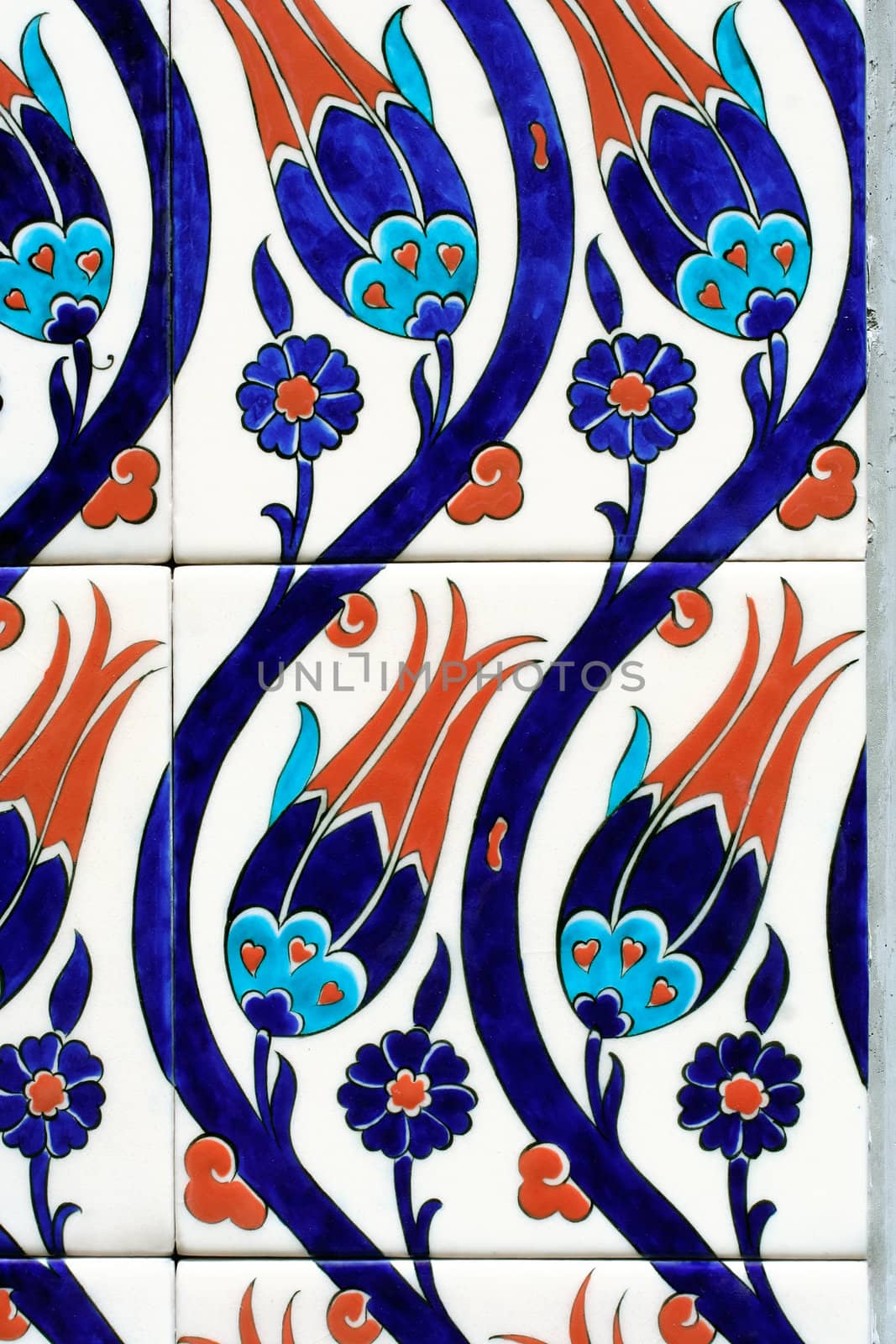 Oriental painted ceramic tiles