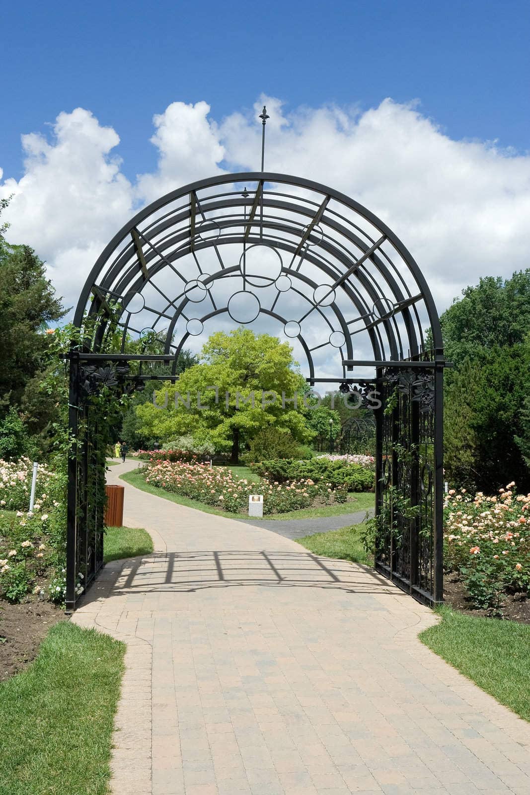 Rose garden entrance in Montreal Botanical garden