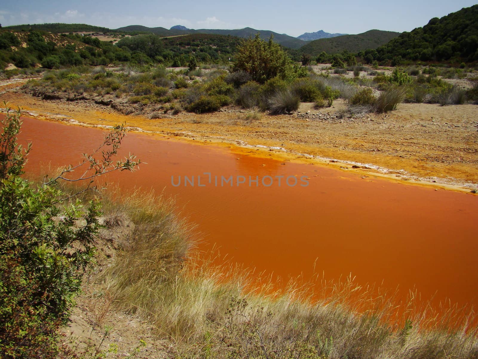 wonderful orange river in west part of Sardina island - region of dunes. 2008