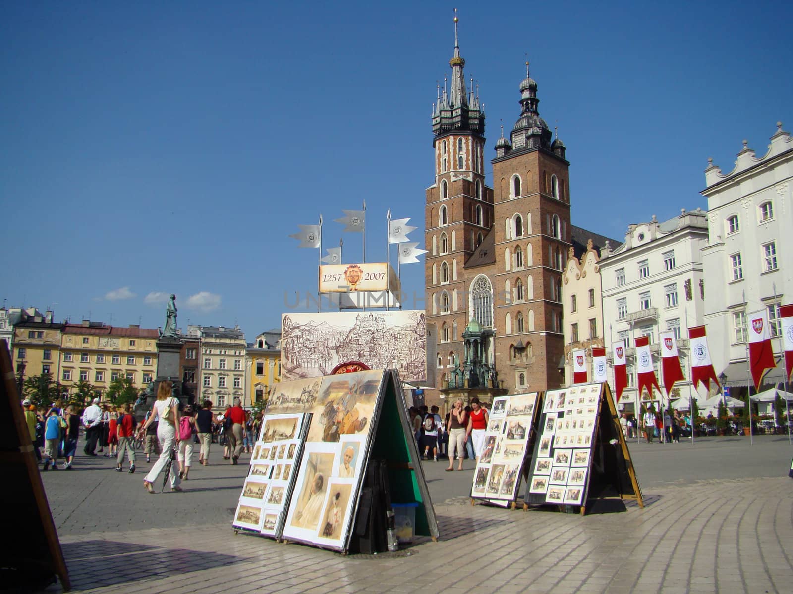 
Main city square in Cracow cultural capital of Poland central Europe. 2008