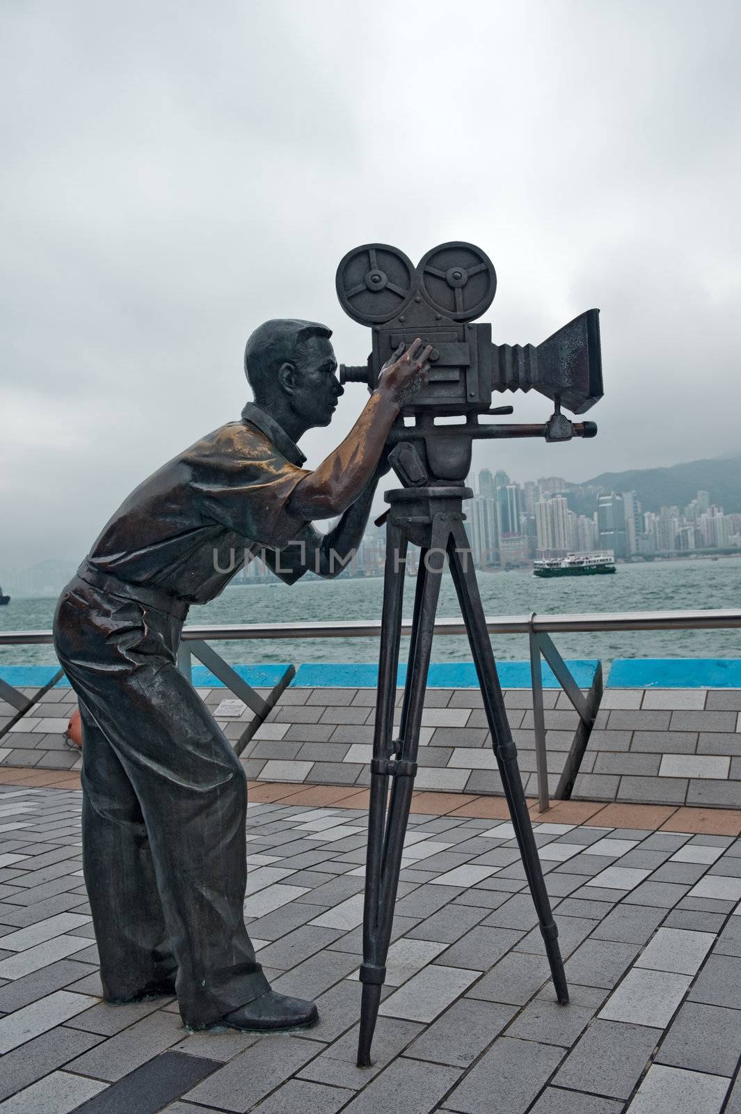 Cameramen statue in Avenue of Stars  Hong Kong, Kawloon