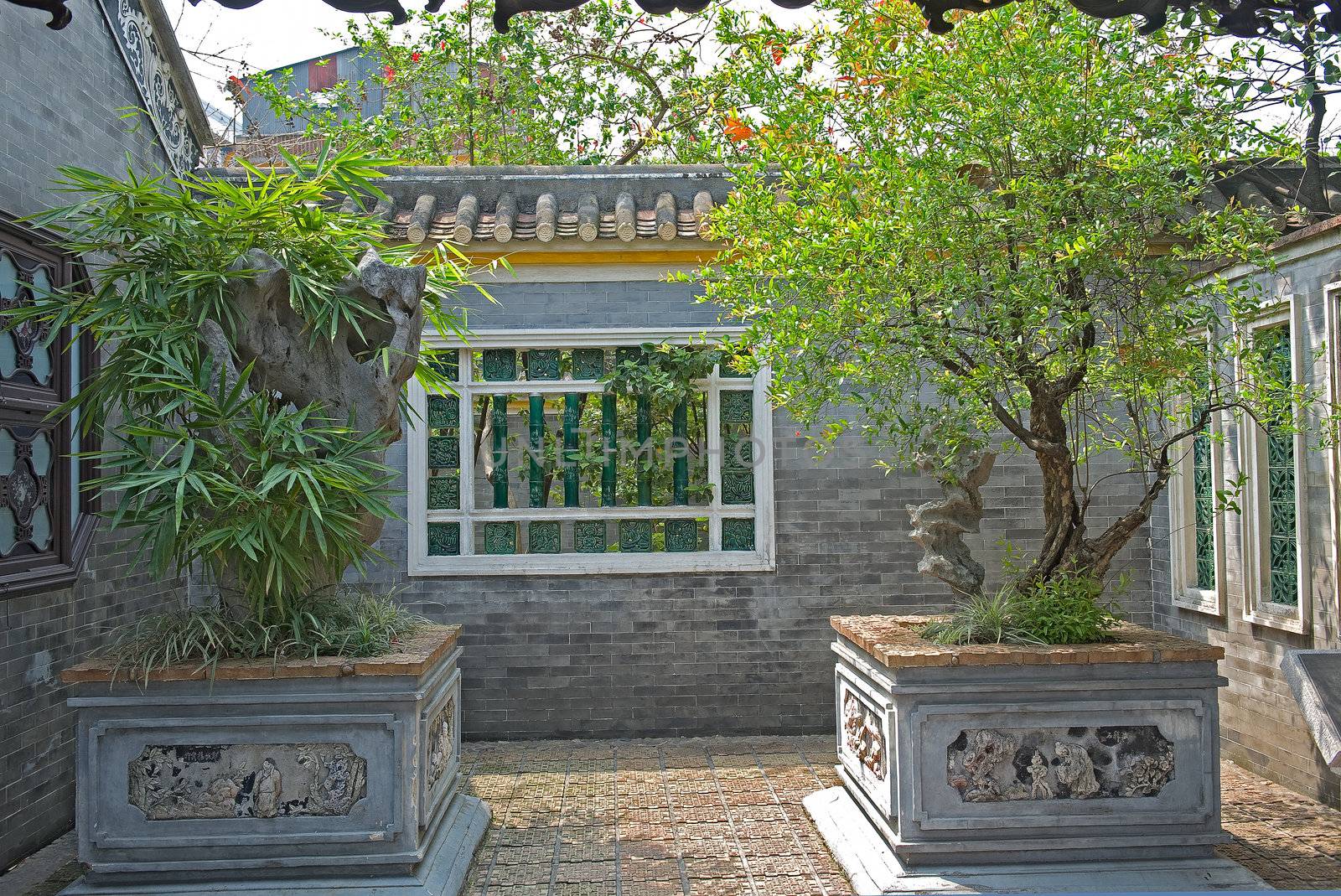 Potted plants, Qinghui garden in Shunde, Foshan, Guangdong China