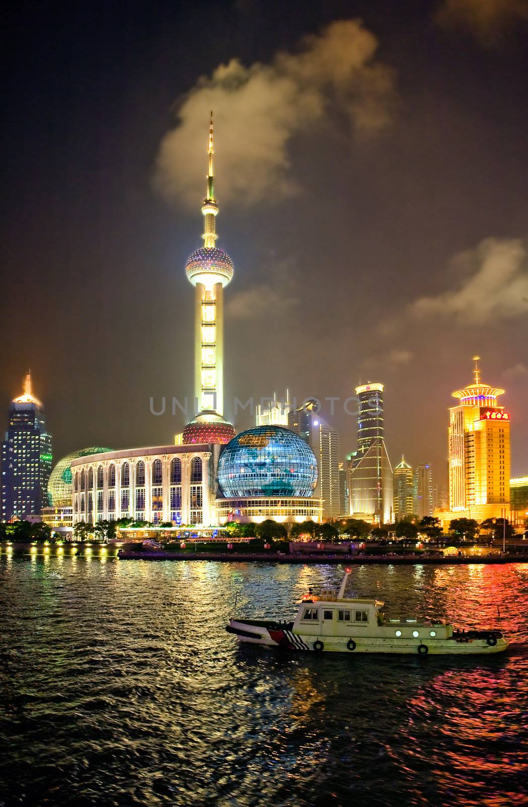 View of Shanghai Pudong Skyline at night