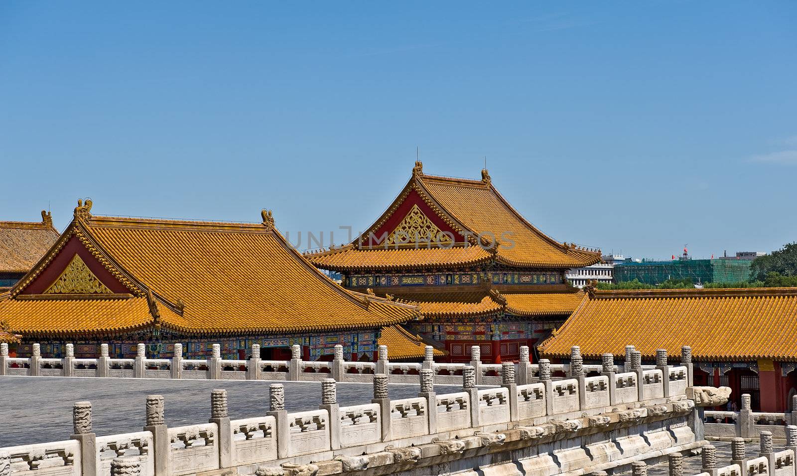View of roofs in Forbidden City in Beijing, China