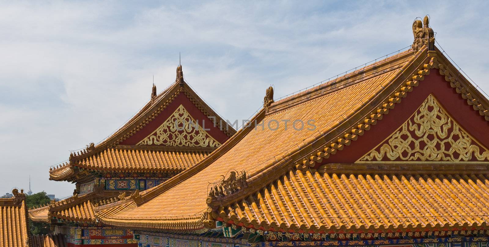 Roofs in Forbidden City Beijing China