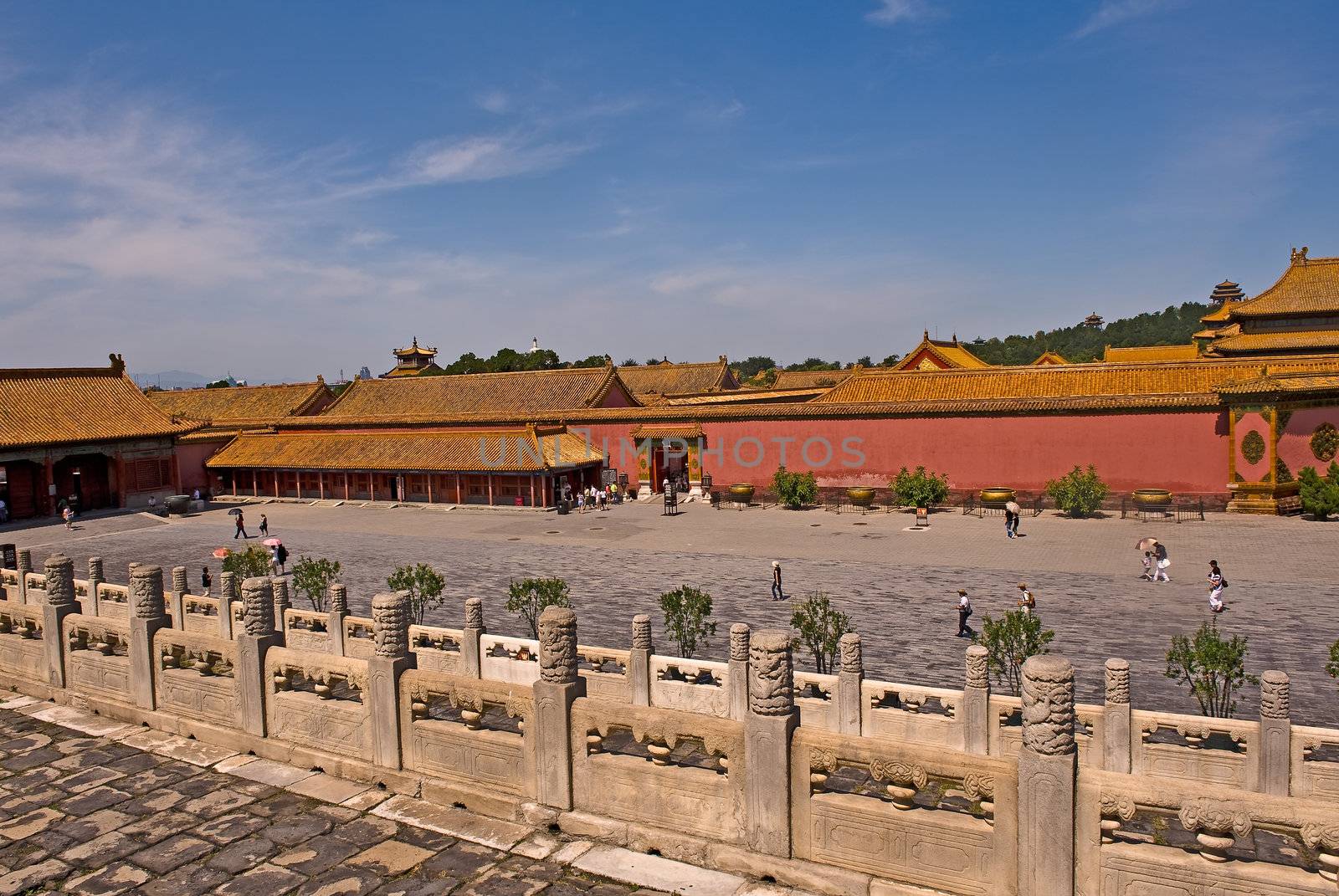 Palaces in Forbidden City in Beijing, China in August