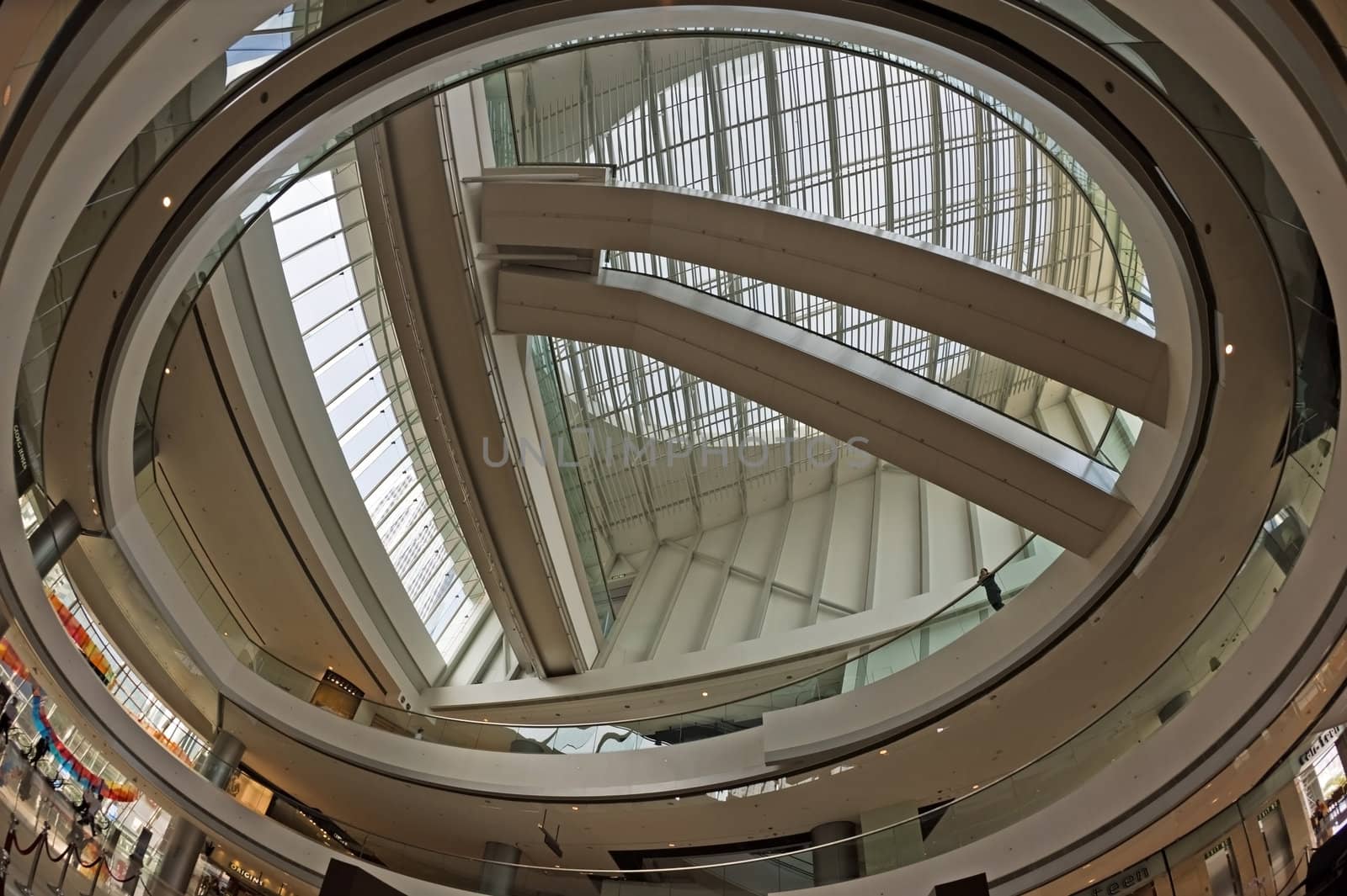 Interior structure of the building in Hong Kong financial district