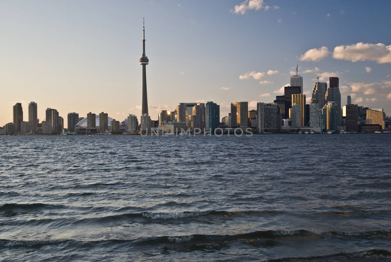 Toronto city scape view from the lake Ontario