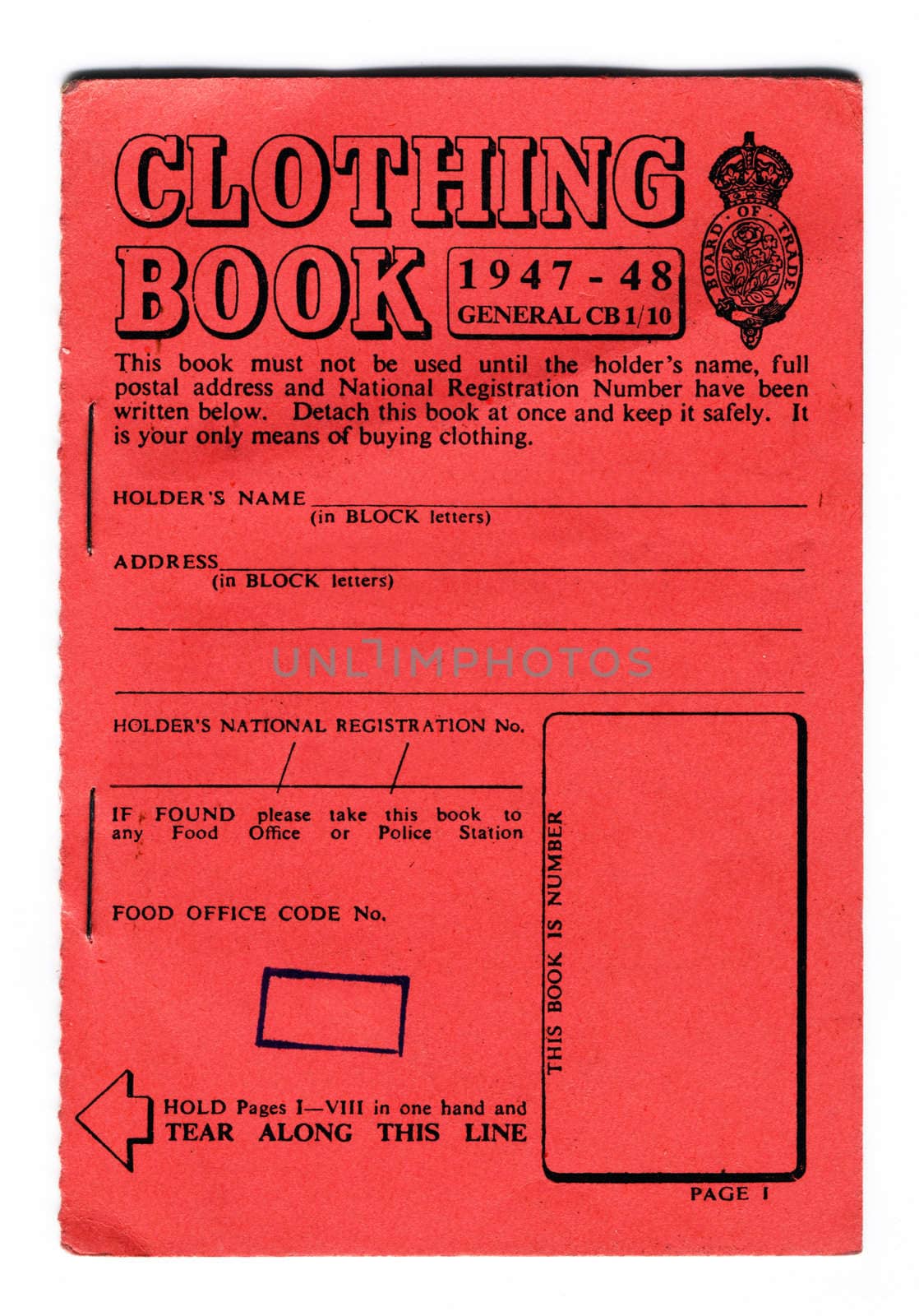 British clothing ration book from the period 1947 to 1948. by tommroch