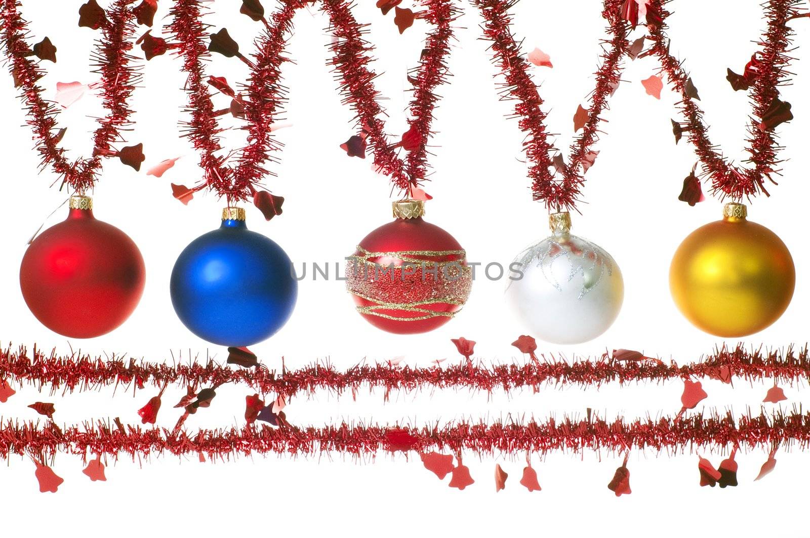 Christmas ornament decoration over white