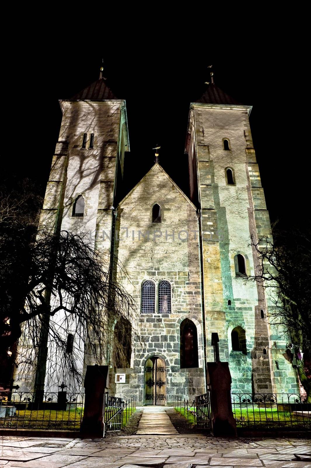 The Maria Church in Bergen city in Norway by Buckley