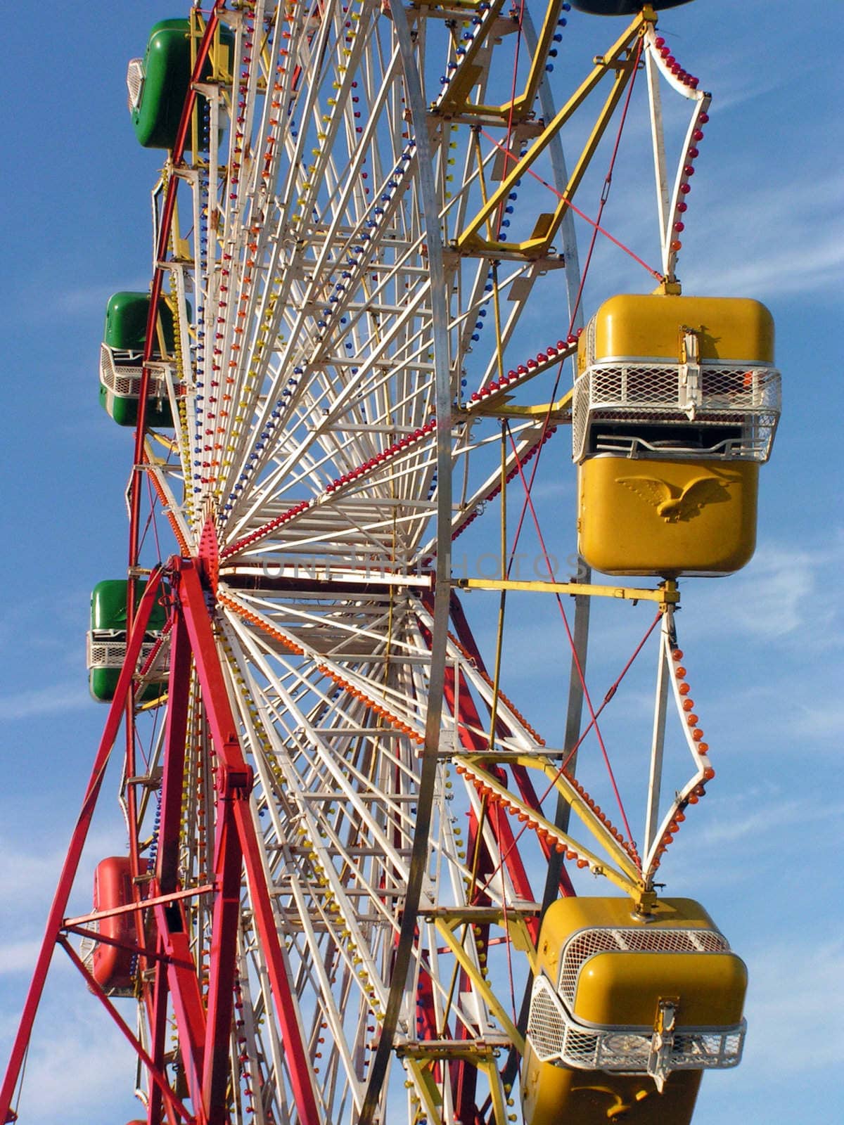 Ferris Wheel on blue sky 