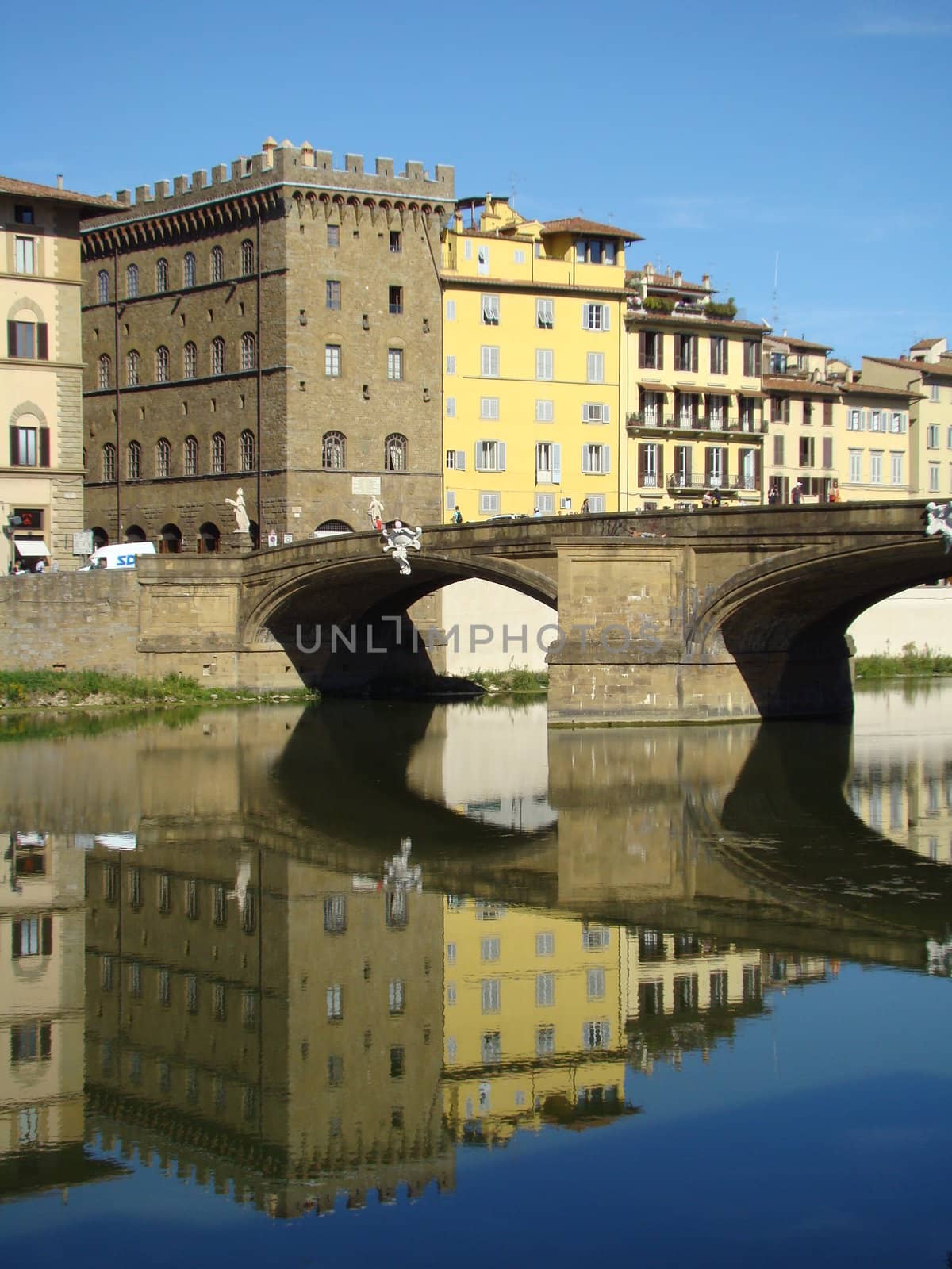 Palazzo Spini Ferroni on piazza Santa Trinita and Arno river, the grandest private medieval palazzo in Florence. 