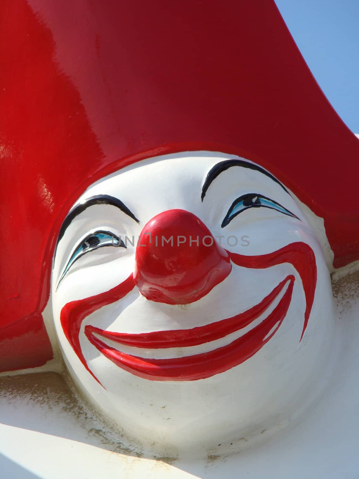 Burlamacco is the clown-like figure which pis the official mascot of  the carnival in the Tuscan town of Viareggio. Viareggio is a capital of italian carnival.