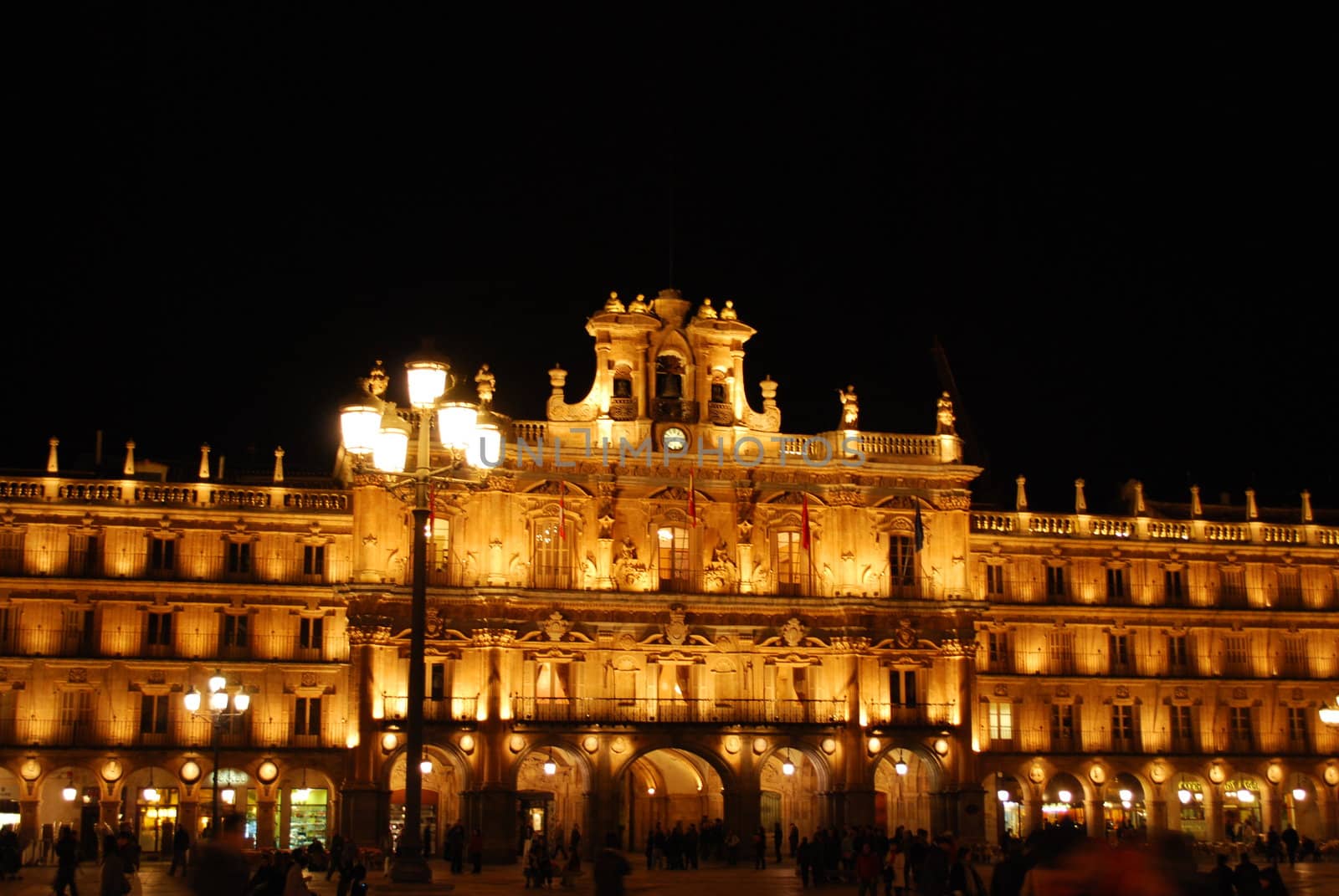 famous square dedicated to the citizens of Salamanca (nigh shoot)