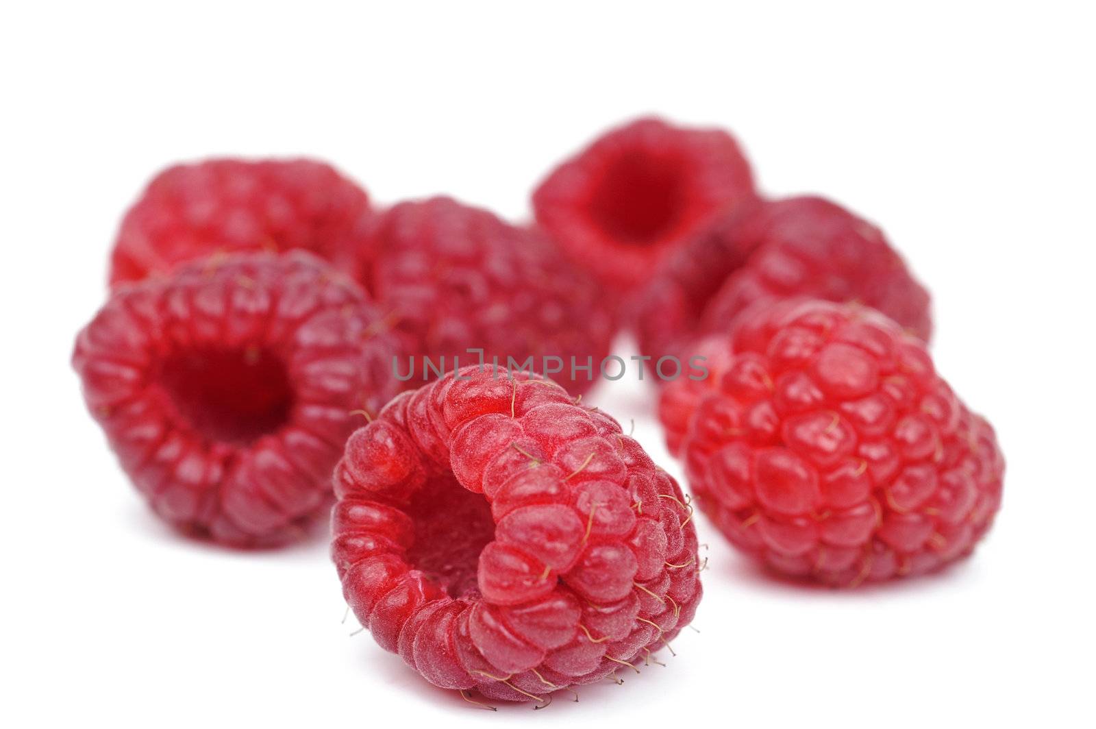 Raspberry close up isolated