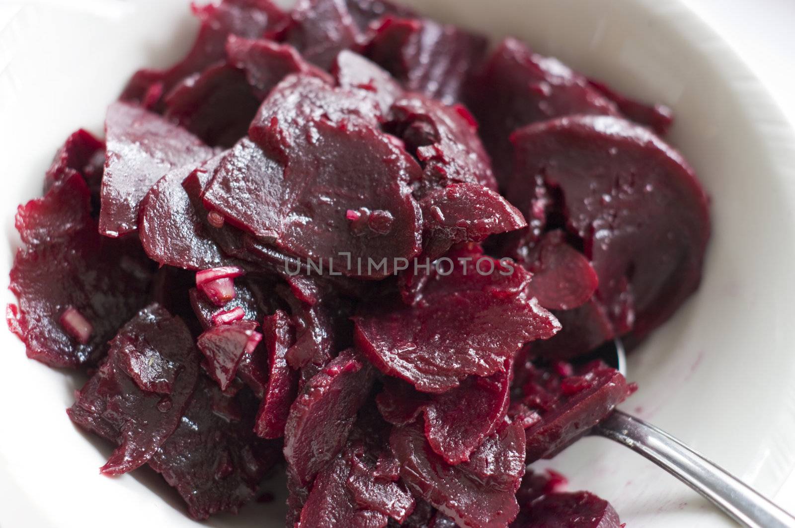Red Beet in white plate