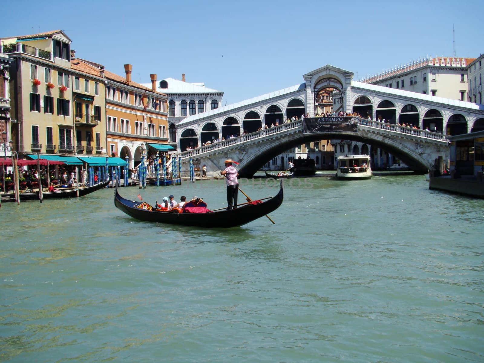 the Rialto Bridge on Canale Grande in Venice, Italy