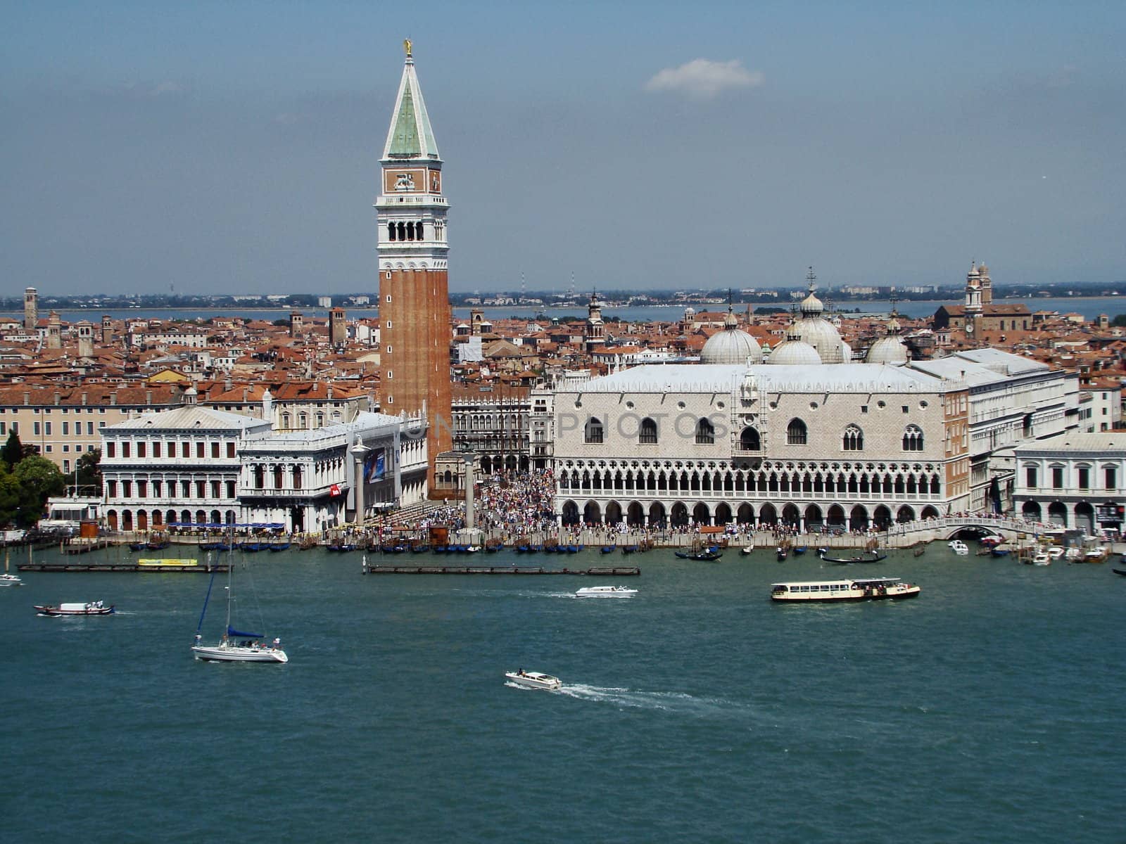 view of Venezia from San Giorgio Maggiore belfry on San Giorgio island