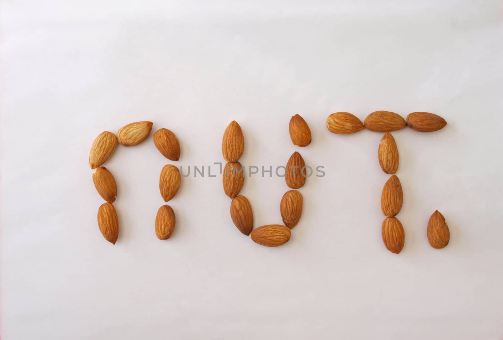 Close-up of  almond nuts, one of the five a day. used healthy and nuts.