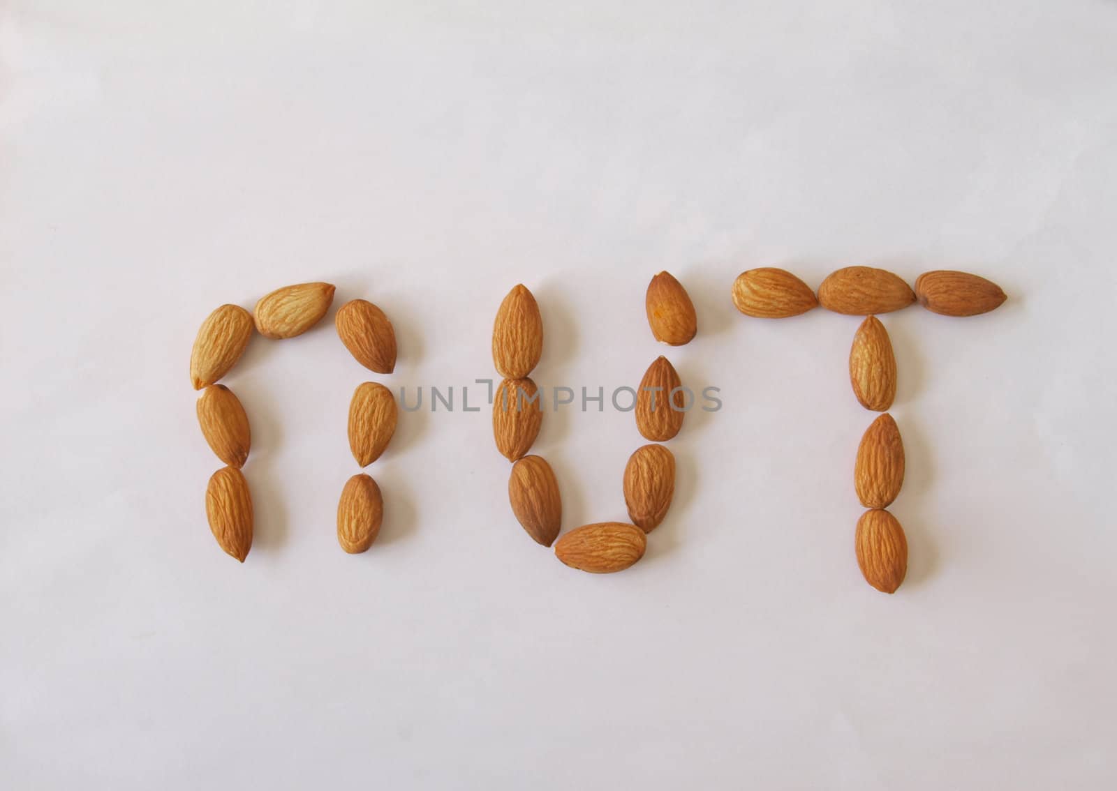 Close-up of  almond nuts, one of the five a day. used healthy and nuts.