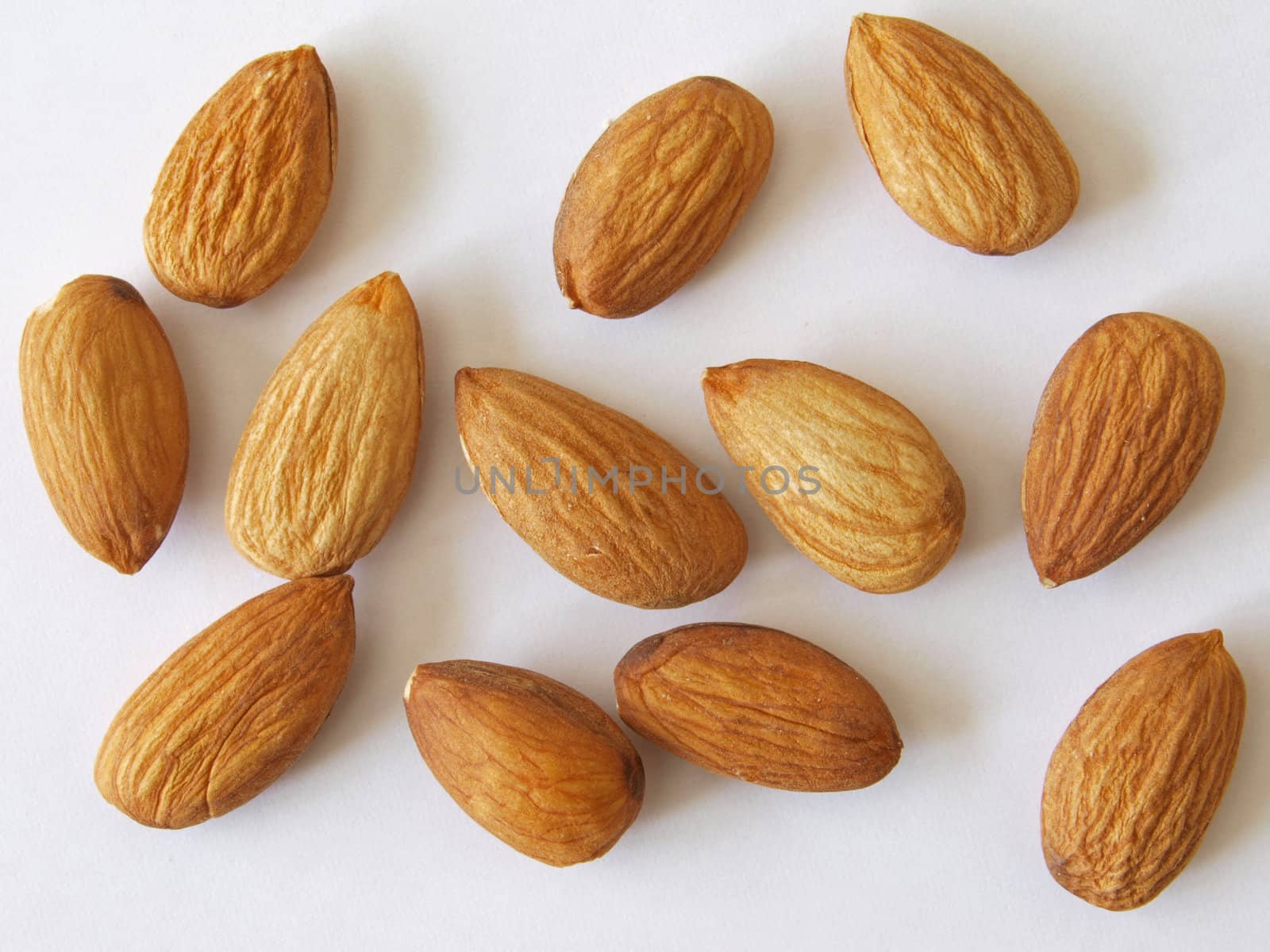 Close-up of  almond nuts, one of the five a day. used healthy and nuts.