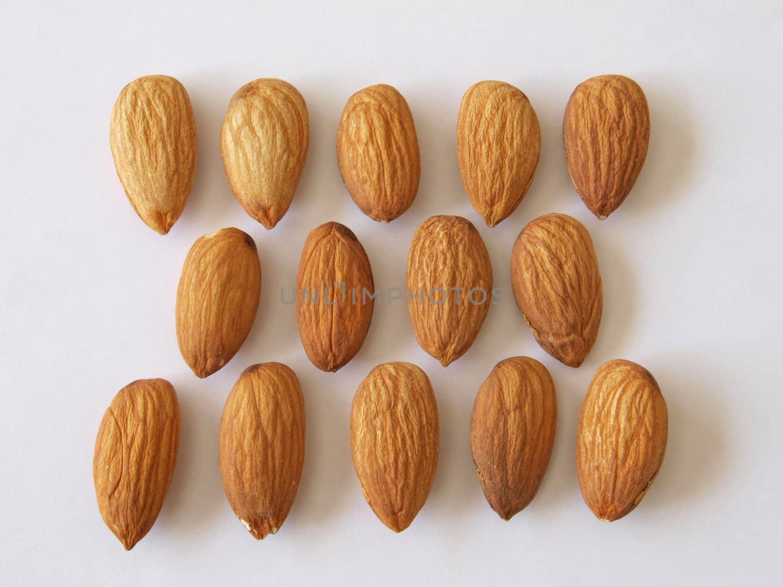 Close-up of  almond nuts, one of the five a day. used healthy and nuts.