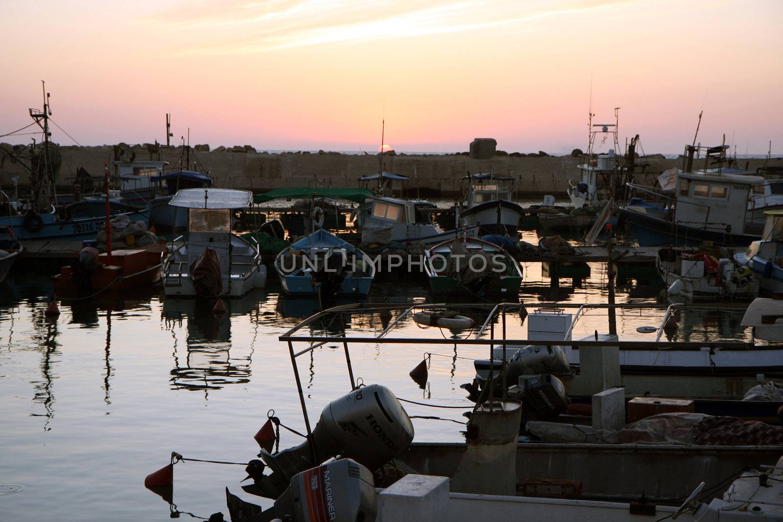 Old Jaffa port at sunset
