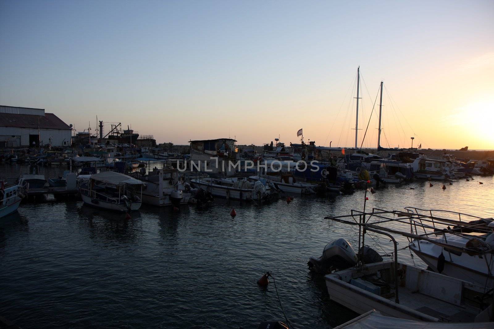 Old Jaffa port at sunset