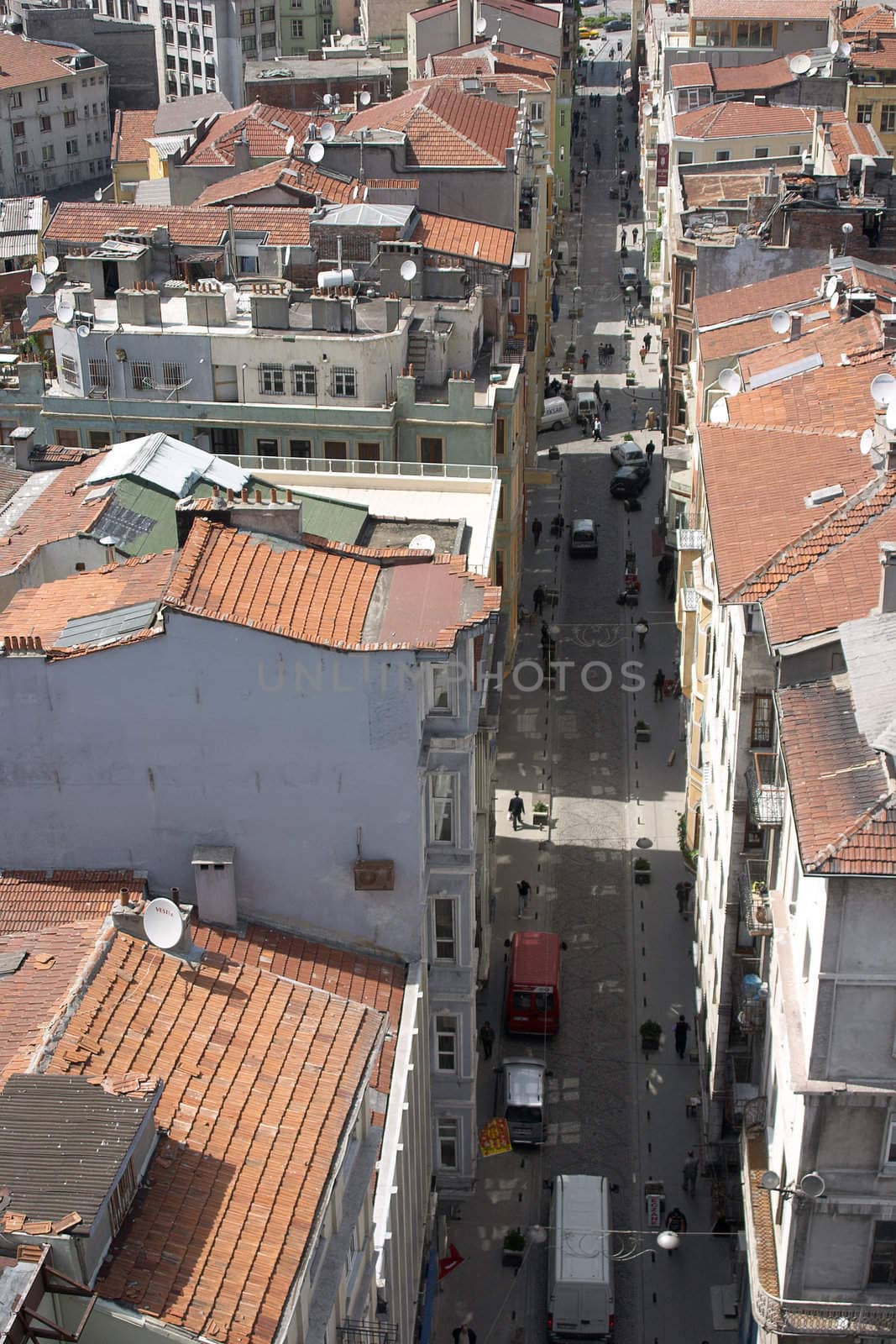 Overview of Istambul roofs from the tower Galata