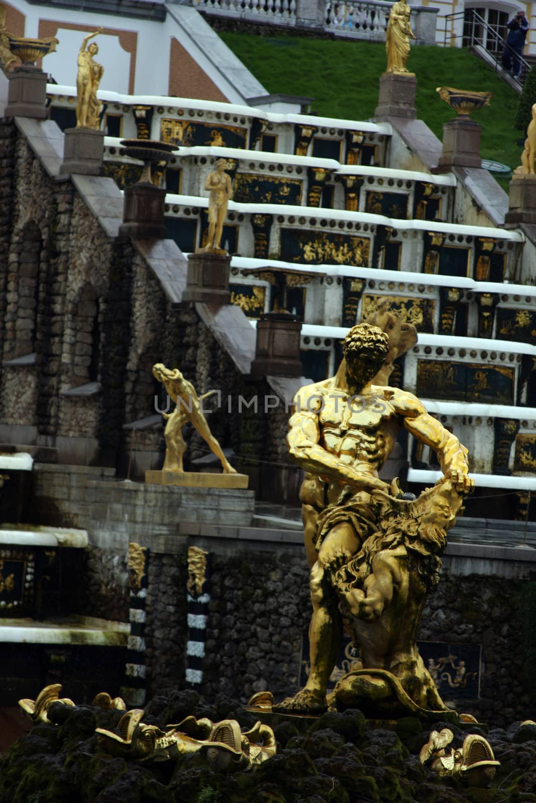 Samson fountain in front of Main Palace of Peterhof