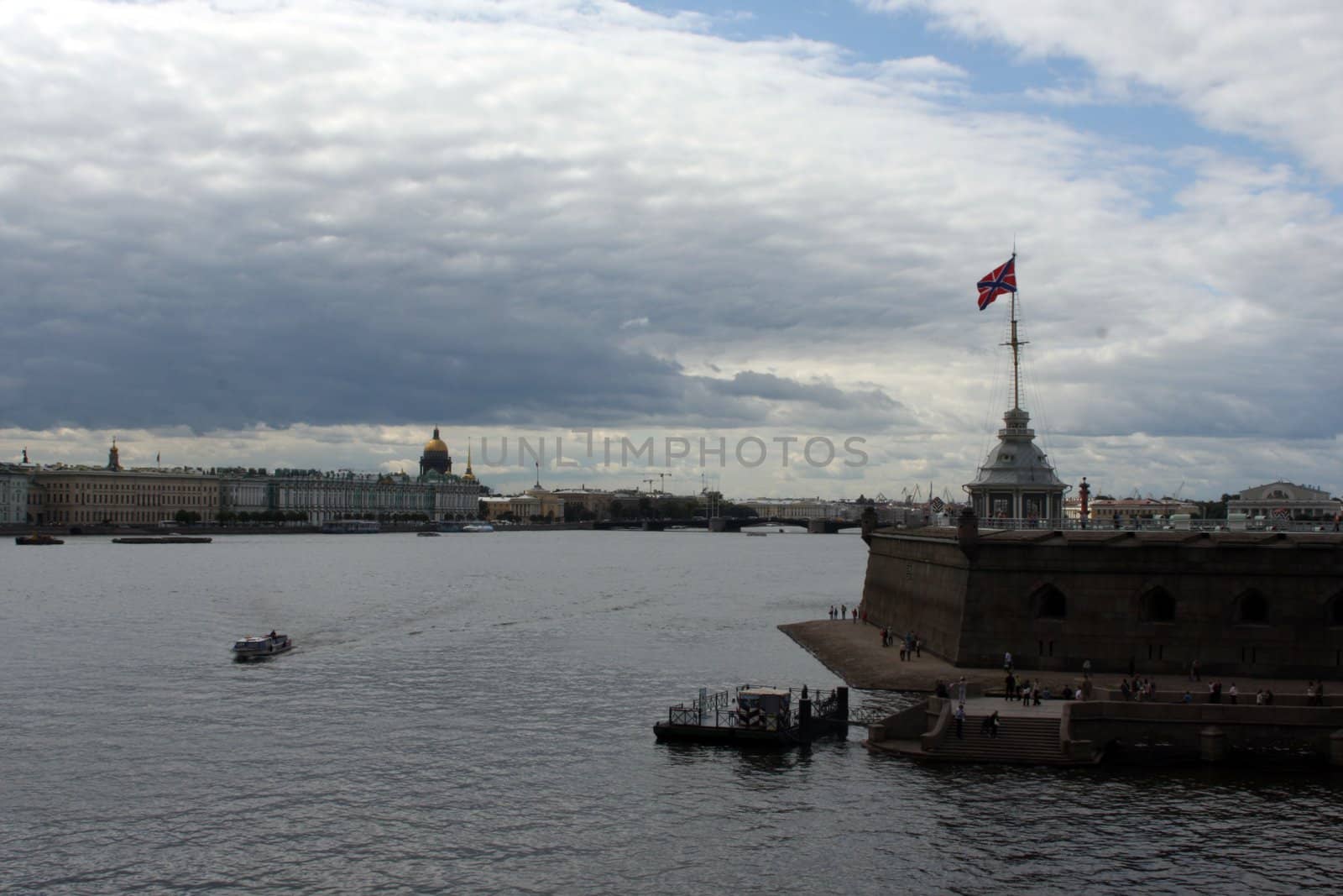 View to the Peter and Pavel castle at the Neva river at Saint Petersburg