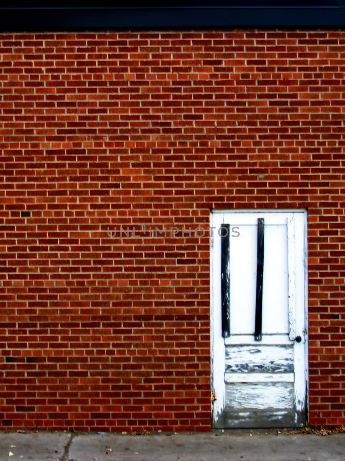 Old White Door on Brick by watamyr