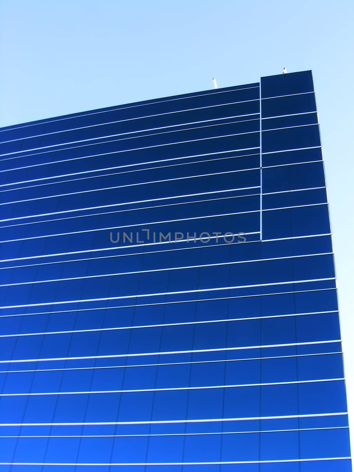 Deep blue reflection on a office building