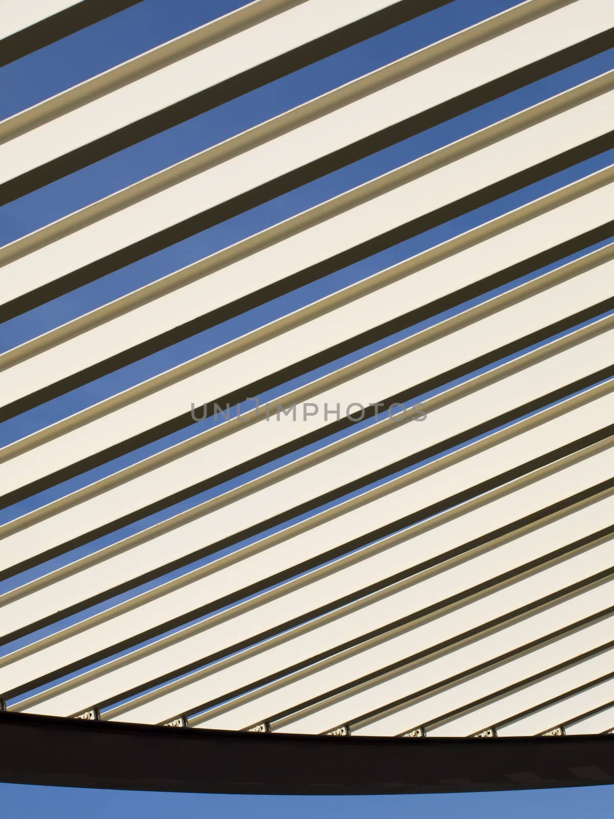 Line abstract from a ceiling of a covering structure.