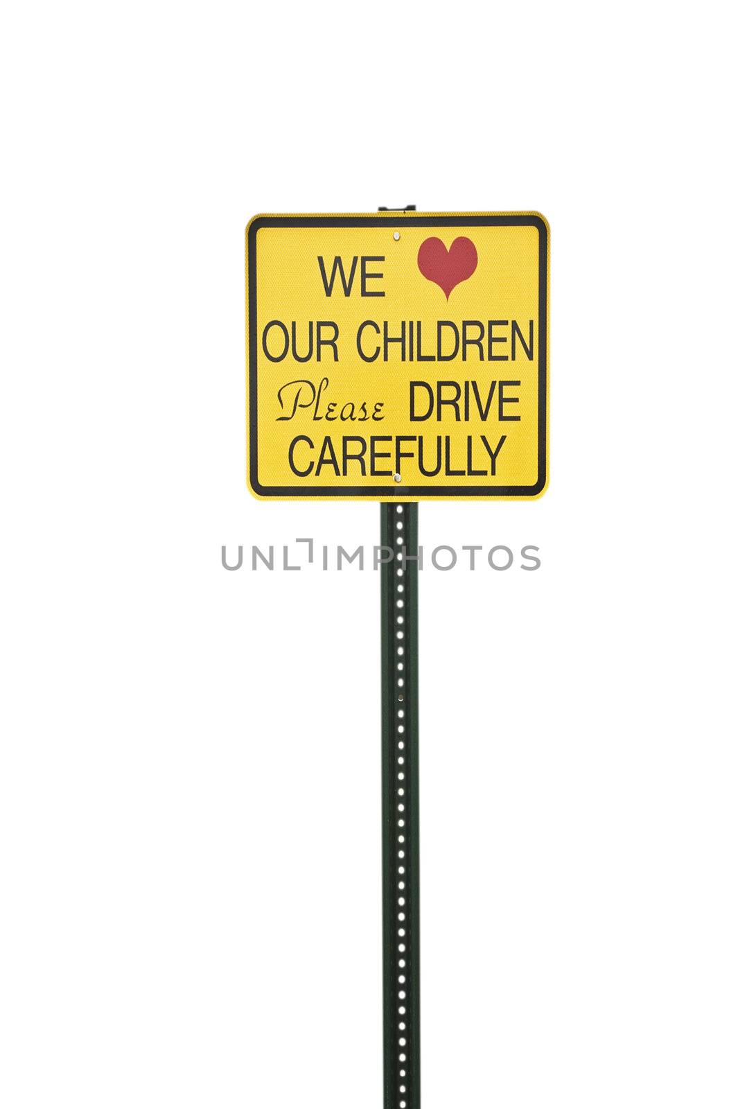 Caution sign isolated on a white background