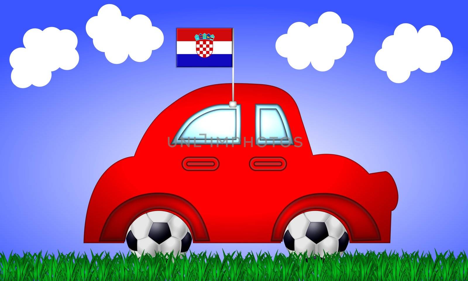 fan car croatia with flag
