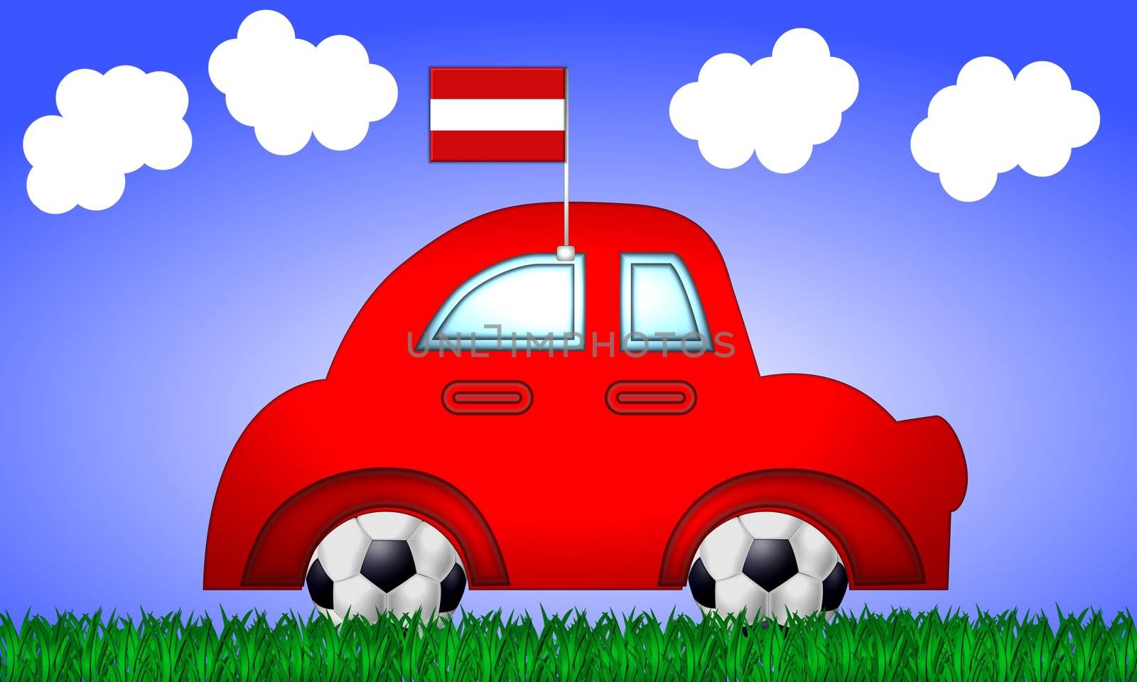 fan car austria with flag by peromarketing