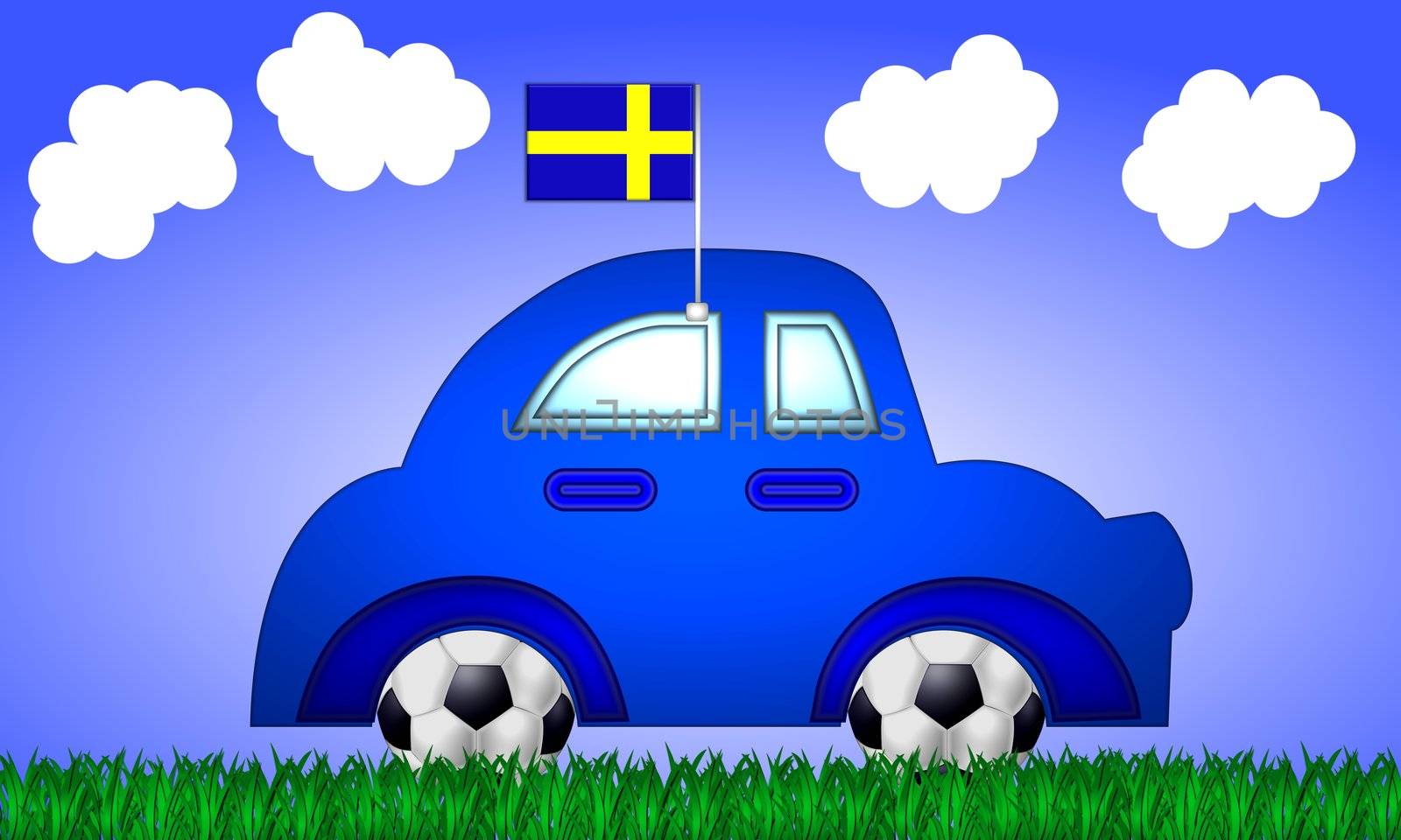 fan car sweden with flag by peromarketing