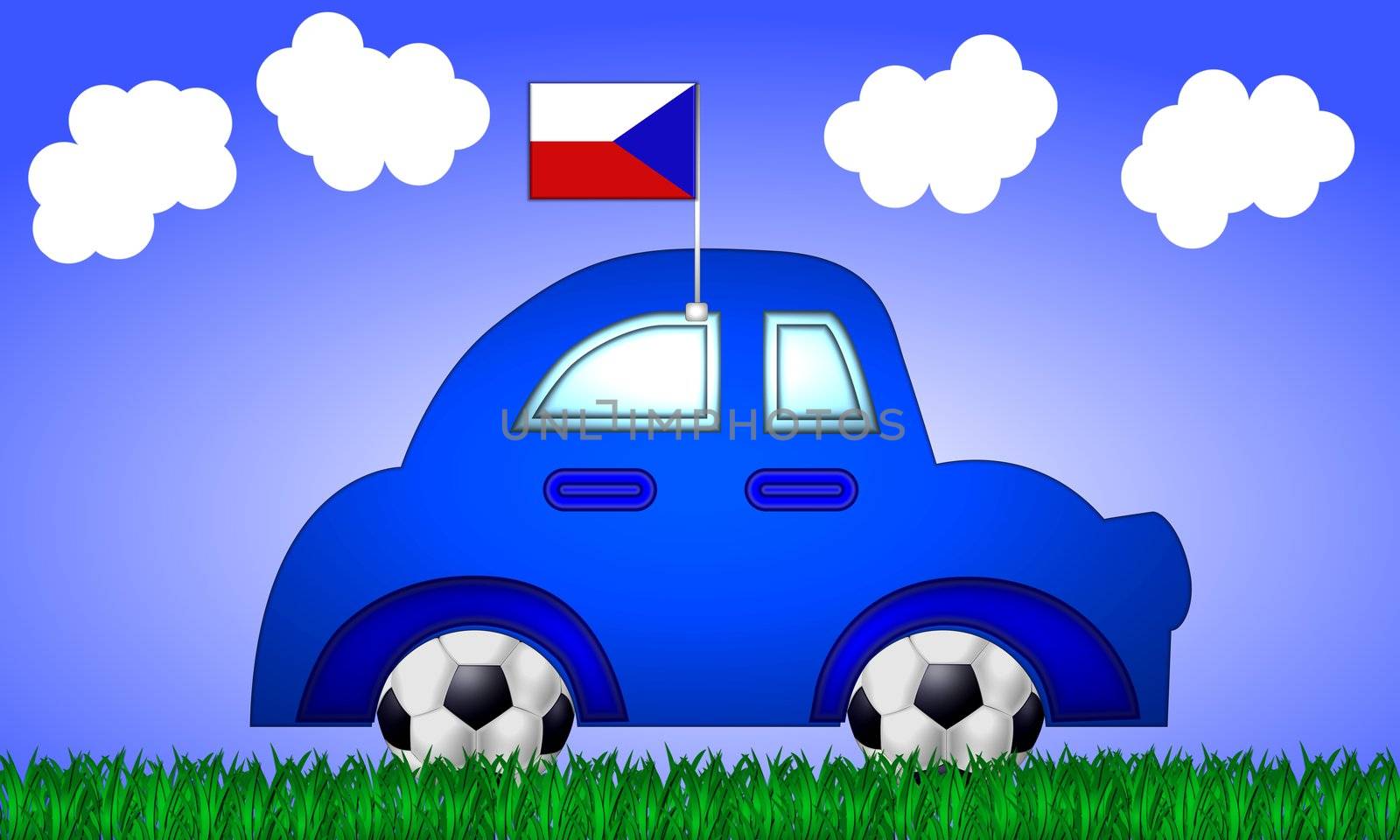 fan car Czech Republic with flag
