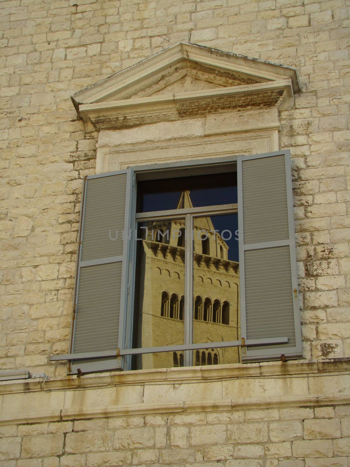    historical window with shutters in Trani in Apulia         
