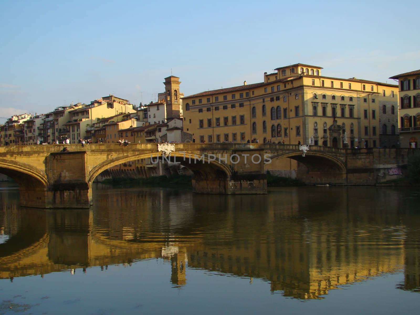 Santa Trinita Bridge in Florence in Tuscany in Italy.